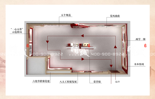 小型展览馆设计案例：54平淡村党群服务中心PPT